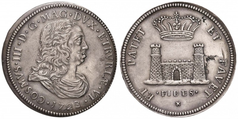 LIVORNO Cosimo III (1670-1723) Tollero 1723 - MIR 65/9 (indicato R/2) AG (g 27,1...