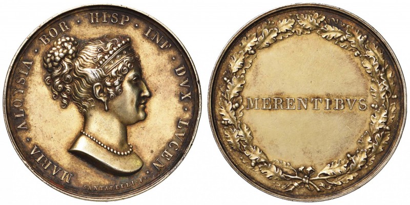 LUCCA Elisa e Felice Baciocchi (1805-1814) Medaglia MERENTIBVS - Opus: Santarell...