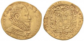 MASSA DI LUNIGIANA Alberico Cybo Malaspina (1559-1623) Doppia 1593 - Bellesia p. 121 (questo esemplare); MIR 299 (indicato R/5 senza valutazione) AU (...