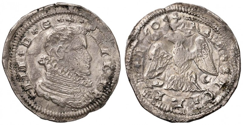 MESSINA Filippo III (1598-1621) 4 Tarì 1609 - Spahr 20/21; MIR 345/1 AG (g 9,94)...