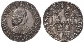 MILANO Galeazzo Maria Sforza e Ludovico il Moro (1481-1494) Testone - MIR 222 AG (g 9,70) RR Graffi di conio (?) dietro la testa al D/ ma splendido es...