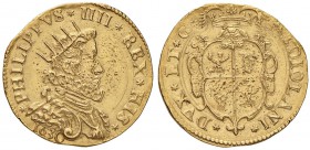 MILANO Filippo IV (1621-1665) Quadrupla 1630 - MIR 359/6 AU (g 12,81) R Screpolature diffuse 

SPL