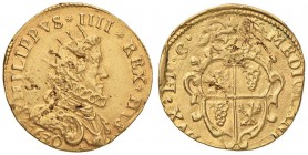 MILANO Filippo IV (1621-1665) Quadrupla 1630 - MIR 359/6 AU (g 13,11) R Screpolature diffuse 

BB+