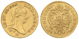 MILANO Giuseppe II (1780-1790) Zecchino 1786 - MIR 458/1 AU (g 3,48) RR Graffi diffusi al D/ 

BB/BB+