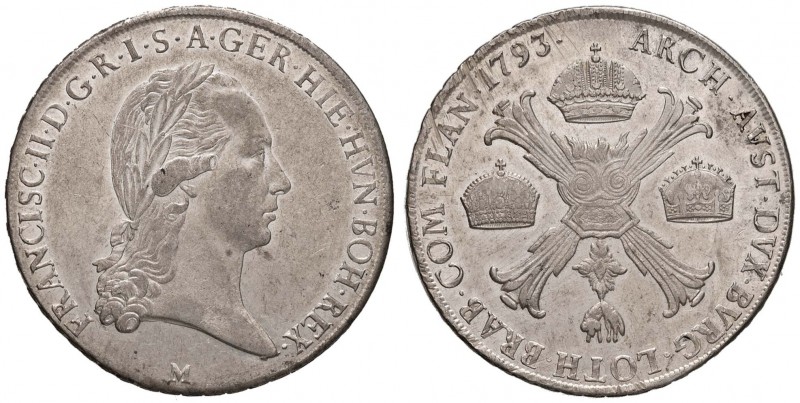 MILANO Francesco II (1792-1796) Crocione 1793 - MIR 472/2 AG (g 29,50) Minimi gr...