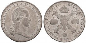 MILANO Francesco II (1792-1796) Crocione 1793 - MIR 472/2 AG (g 29,50) Minimi graffietti di conio al R/

SPL/SPL+
