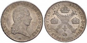 MILANO Francesco II (1792-1796) Crocione 1795 - MIR 472/4 AG (g 29,54) Minimi graffietti di conio al R/ ma splendido esemplare dai fondi brillanti

...