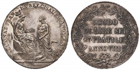 MILANO Repubblica Cisalpina (1797-1802) Scudo A. VIII h 6 - MIR 477 AG (g 23,15) Esemplare eccezionale 

qFDC