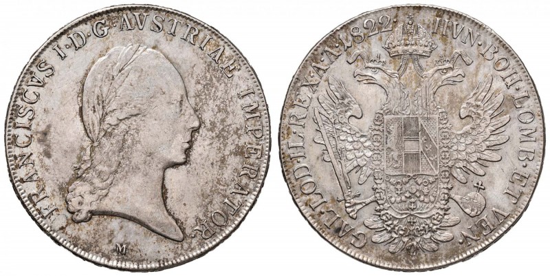 MILANO Francesco I (1815-1835) Tallero di convenzione 1822 - MIR 513/4 (indicato...