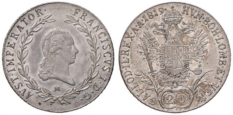 MILANO Francesco I (1815-1835) 20 Kreuzer 1819 - MIR 514 AG (g 6,66)

qFDC