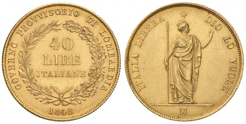 MILANO Governo provvisorio (1848) 40 Lire 1848 - Pag. 211 AU (g 12,91) R Minimi ...
