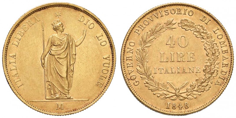 MILANO Governo provvisorio (1848) 40 Lire 1848 - Pag. 211 AU (g 12,87) R Minimi ...