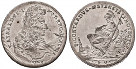 MODENA Rinaldo (1706-1737) Mezzo ducato 1728 - MIR 832/3 AG (g 11,48) Conservazione eccezionale, moneta praticamente introvabile in questa conservazio...