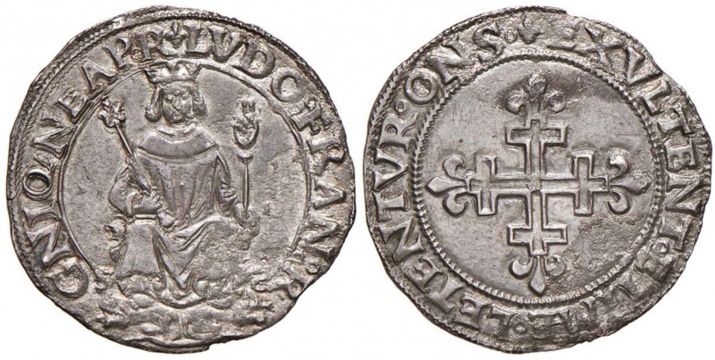 NAPOLI Luigi XII (1501-1503) Carlino - MIR 112 AG (g 3,26) Porosità marginale. D...