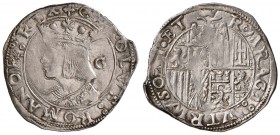 NAPOLI Carlo V (1516-1556) Carlino sigla G - MIR 143 AG (g 3,54) R Debolezze di conio ma bell’esemplare 

SPL
