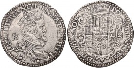 NAPOLI Filippo II (1554-1598) Mezzo ducato - cfr. MIR 160 AG RRRR Sigillato BB/BB+ da Marco Carmine Esposito: “al R/ armi di Francia e Inghilterra inv...