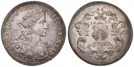 NAPOLI Carlo II (1674-1700) Ducato 1693 - Magliocca 7 AG (g 21,87) Graffi di conio al D/ ma splendido esemplare con delicata patina 

SPL+