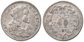 NAPOLI Carlo II (1674-1700) Tarì 1691 - Magliocca 22 AG (g 4,32) Graffi di conio

SPL