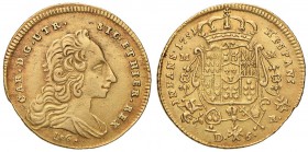 NAPOLI Carlo di Borbone (1734-1759) 6 Ducati 1751 con HISPAN al R/ - Magliocca 113 AU (g 8,81) Interessante esemplare con orientamento del conio h 12 ...