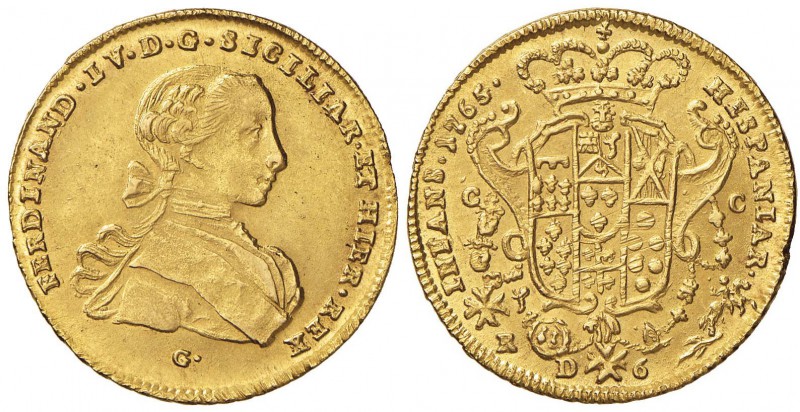 NAPOLI Ferdinando IV (1759-1799) 6 Ducati 1765 sigla G, 5 ribattuto su 4 - Magli...