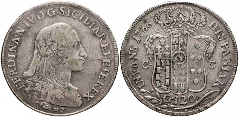 NAPOLI Ferdinando IV (1759-1799) Piastra 1788 gigli invertiti - Magliocca 246b A...