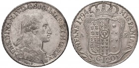NAPOLI Ferdinando IV (1759-1799) Piastra 1794 - Magliocca 254 AG (g 27,48) Graffietti nel campo del D/ e frattura del tondello

SPL+