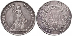 NAPOLI Repubblica napoletana (1799) Piastra A. VII - Magliocca 373 AG (g 27,55) Graffi di conio al D/

SPL