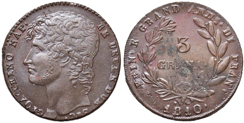 NAPOLI Murat (1808-1815) 3 Grana 1810 - Magliocca 409 CU (g 17,27) R Conservazio...