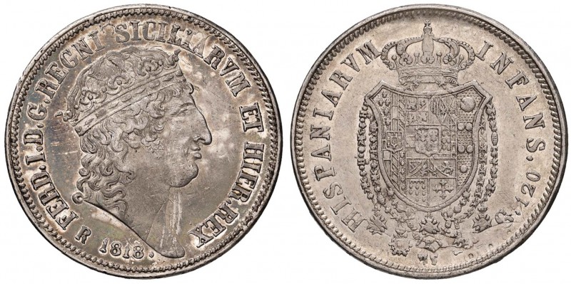 NAPOLI Ferdinando I (1816-1825) Piastra 1818 Reimpressa - Magliocca 444e (indica...