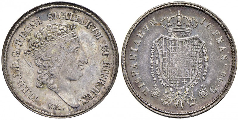 NAPOLI Ferdinando I (1816-1825) Mezza piastra 1818 - Magliocca 446b AG (g 13,68)...