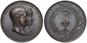 NAPOLI Francesco I (1825-1830) Medaglia 1825 per l’assunzione al trono - Opus: D’Andrea, Arnaud - D’Auria 144 AE (g 116,07 - Ø 61 mm) Colpetti al bord...