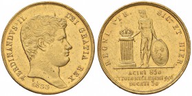 NAPOLI Ferdinando II (1830-1859) 30 Ducati 1833 - Magliocca 480 AU (g 37,84) Graffietti e colpetti al bordo a tratti ripreso, consueti graffietti nei ...