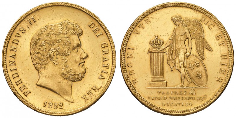 NAPOLI Ferdinando II (1830-1859) 30 Ducati 1852 - Magliocca 491 AU (g 37,91) R F...