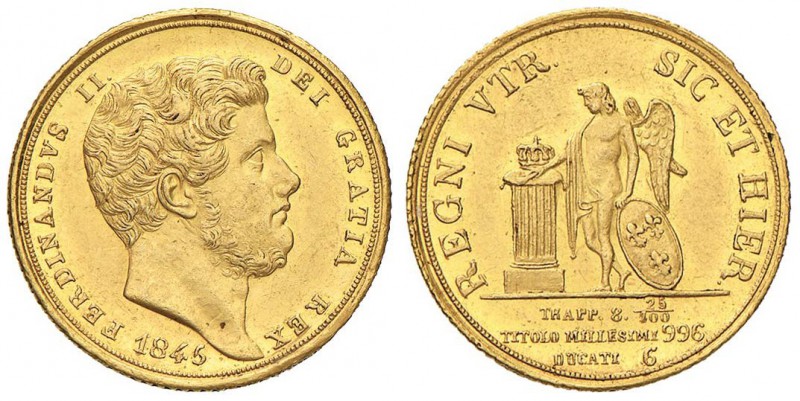 NAPOLI Ferdinando II (1830-1859) 6 Ducati 1845 - Magliocca 512 AU (g 7,57) RRR
...