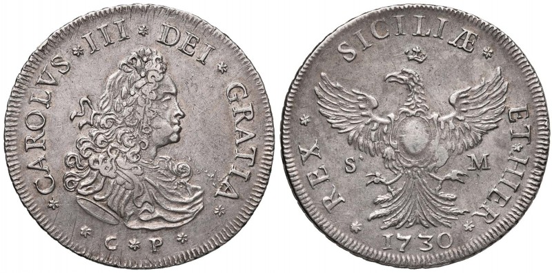 PALERMO Carlo III (1707-1734) 12 Tarì 1730 - Spahr 24/27 AG (g 29,35) RR Minimi ...