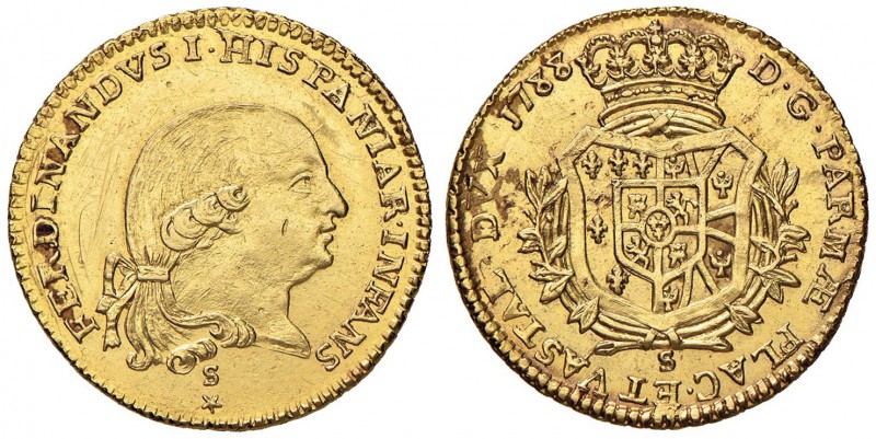 PARMA Ferdinando di Borbone (1765-1802) Doppia 1788 - MIR 1064/4 AU (g 7,10) Dal...