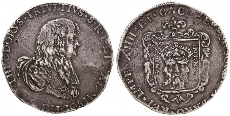 RETEGNO Antonio Teodoro Trivulzio (1676-1678) Doppio filippo 1676 - MIR 899/1 AG...