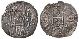 Giovanni VIII (872-882) e Carlo il Calvo (875-877) Denaro - Munt. 2 AG (g 1,18) RR Screpolature marginali ma bell’esemplare 

SPL