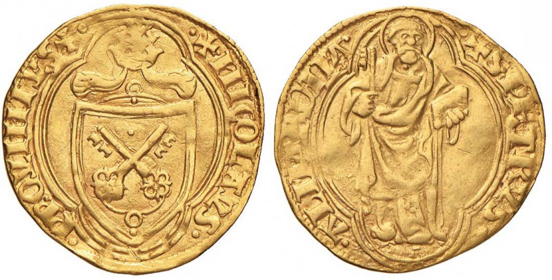 Niccolò V (1447-1455) Ducato papale - Munt. 5 AU (g 3,51) Colpetti al bordo

B...