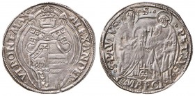 Alessandro VI (1492-1503) Ancona - Grosso - Munt. 23 AG (g 3,28) Debolezza di conio ma bell’esemplare con patina iridescente 

SPL