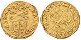 Adriano VI (1522-1523) Fiorino di camera - Munt. 5 AU (g 3,41) RRR Ex NAC 107, lotto 387, dove è riportato un eccellente pedigree: ex Santamaria, Coll...