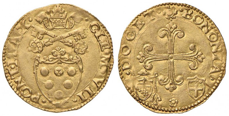 Clemente VII (1523-1534) Bologna - Scudo d’oro con armetta Cybo - Munt. 104 AU (...