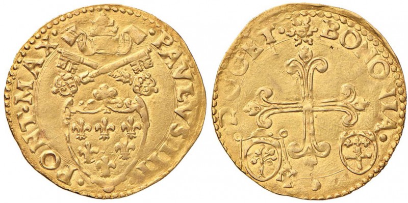 Paolo III (1534-1549) Bologna - Scudo d’oro con armetta Moroni - Munt. 95 AU (g ...