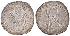 Paolo III (1534-1549) Macerata - Giulio - Munt. 136 AG (g 3,26) Bellissima patina

SPL