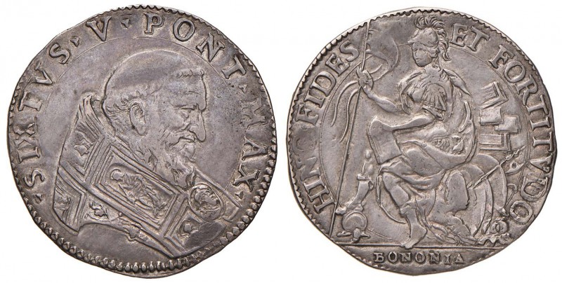 Sisto V (1585-1590) Bologna - Testone - Munt. 96 AG (g 10,11) 

BB/BB+