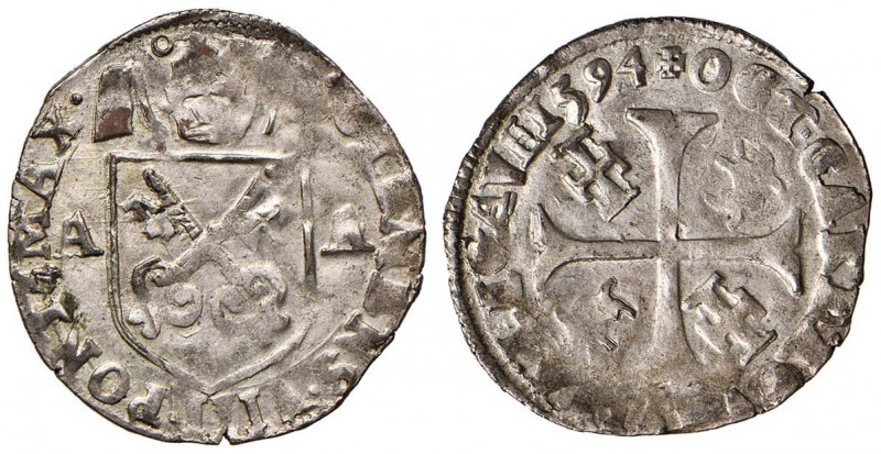 Clemente VIII (1592-1605) Avignone - Dozzina 1594 - Munt. 108 AG (g 2,54)

BB+