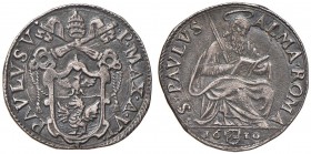 Paolo V (1605-1621) Testone 1610 A. VI - Munt. 57 AG (g 9,33) Poroso

BB