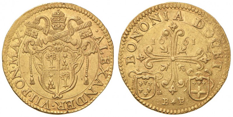 Alessandro VII (1655-1667) Bologna - Quadrupla 1661 - Munt. 53a AU (g 13,13) RRR...