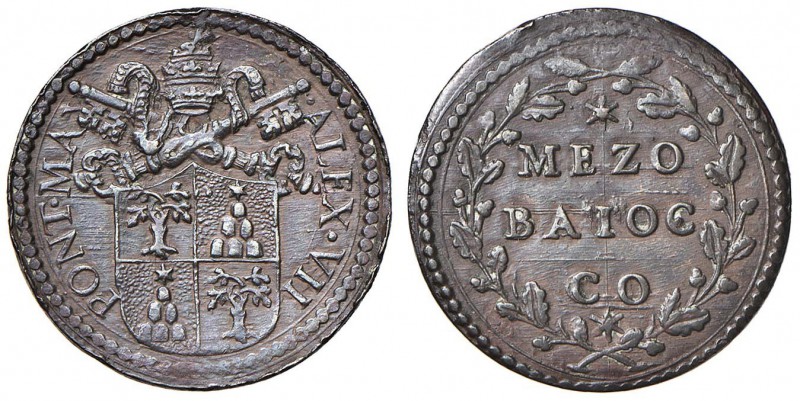 Alessandro VII (1655-1667) Gubbio - 1/2 Baiocco - Munt. 97 CU (g 7,73) 

SPL