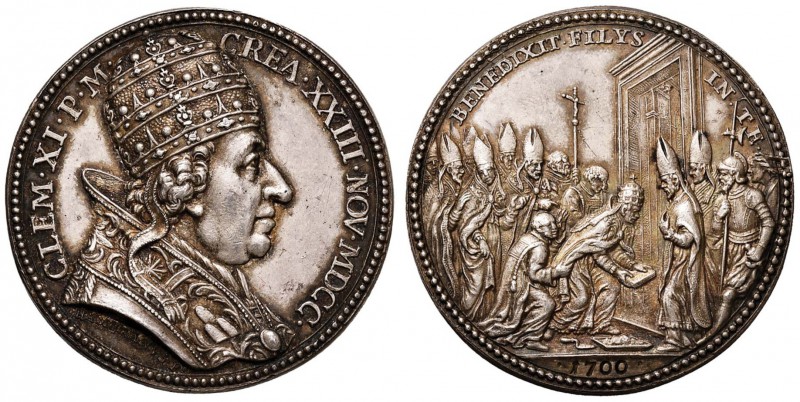 Clemente XI (1700-1721) Medaglia 1700 Elezione al Pontificato e Chiusura della P...